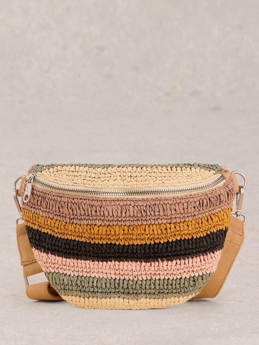Product image 1 of 4, which shows White Stuff Mini Sebby Crochet Sling Bag, Natural/Multi