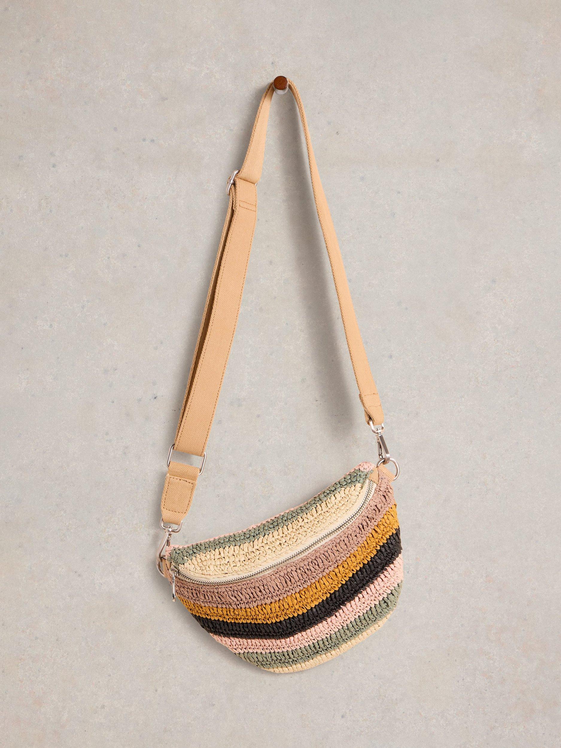 Product image 4 of 4, which shows White Stuff Mini Sebby Crochet Sling Bag, Natural/Multi