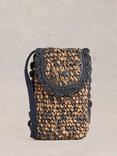 White Stuff Coco Stripe Raffia Phone Bag, Multi