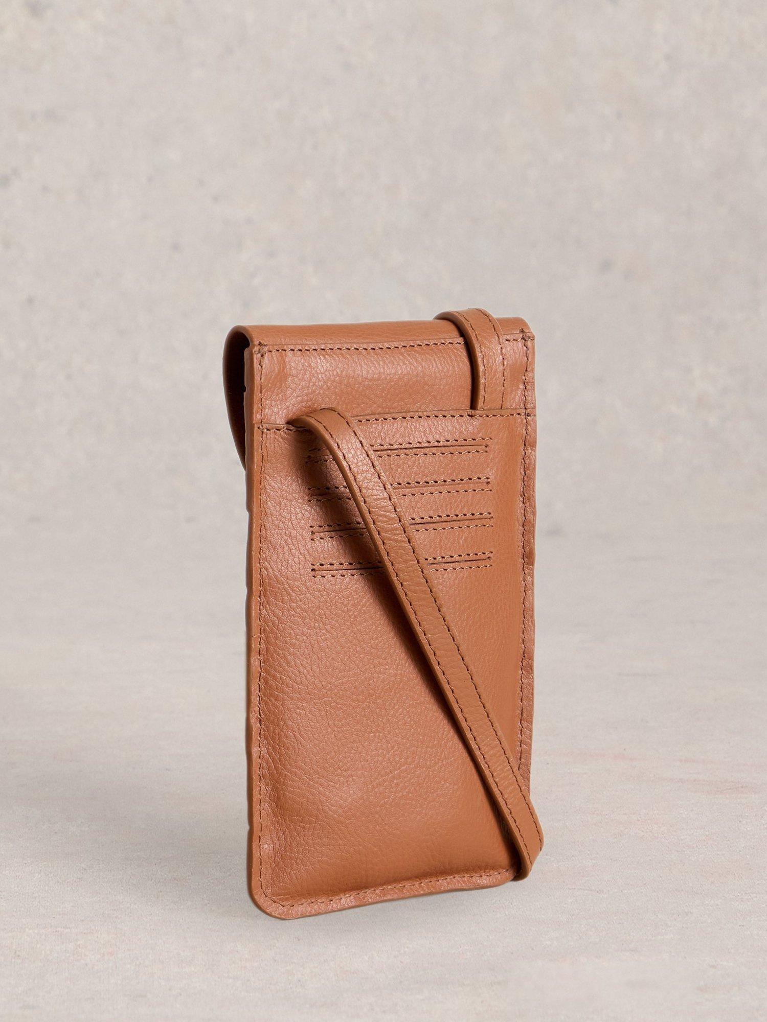 Product image 2 of 4, which shows White Stuff Coco Leather Weaved Phone Bag, Tan/Multi