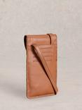 White Stuff Coco Leather Weaved Phone Bag, Tan/Multi