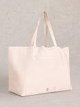White Stuff Layla Floral Leather Tote Bag, Pale Ivory