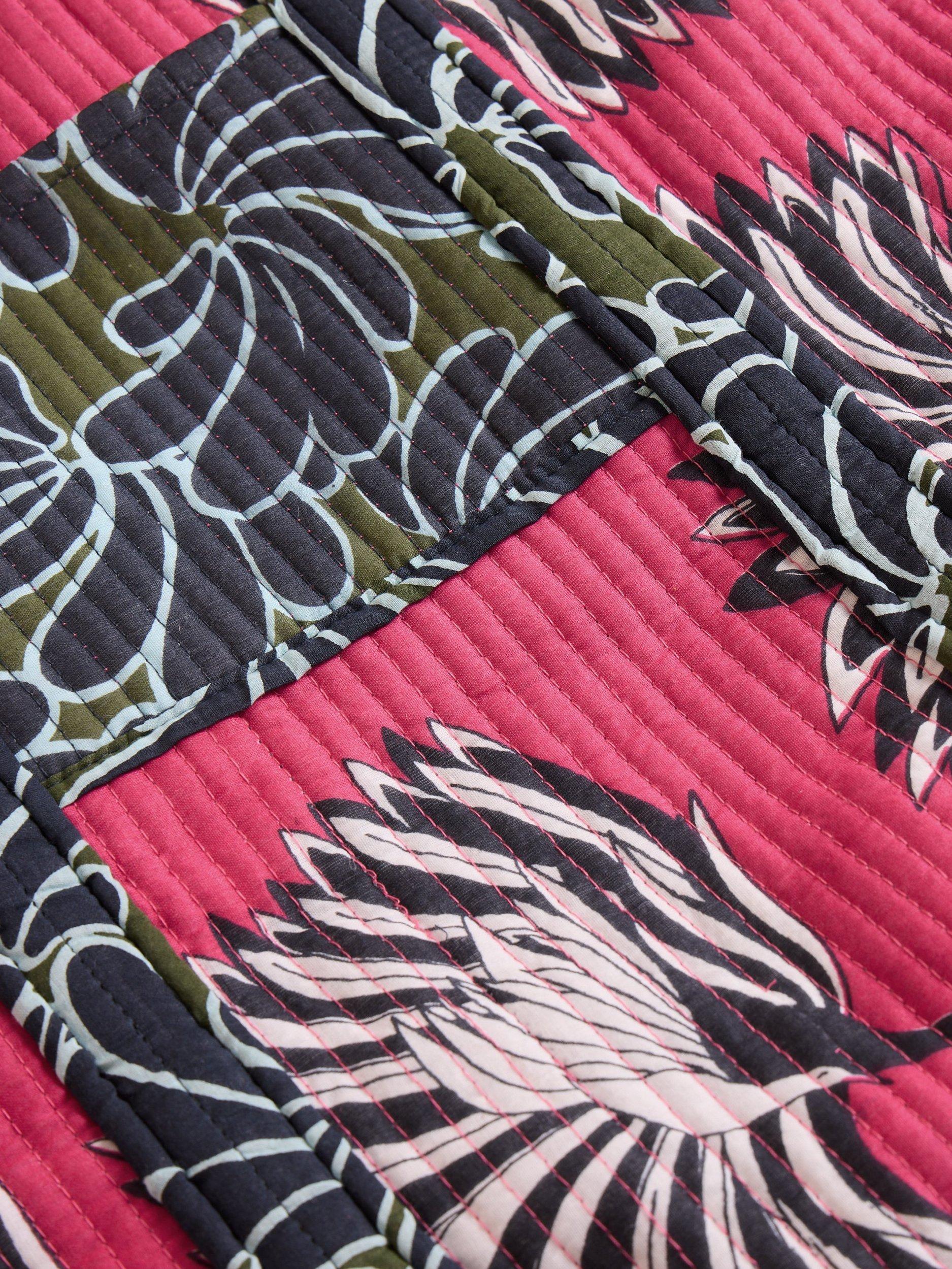 Product image 3 of 4, which shows White Stuff Elaine Cotton Reversible Beach Bag, Green/Multi