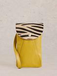 White Stuff Coco Leather Weaved Phone Bag, Yellow