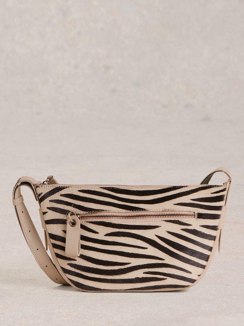 White Stuff Caro Zebra Crossbody Bag, Natural/Multi