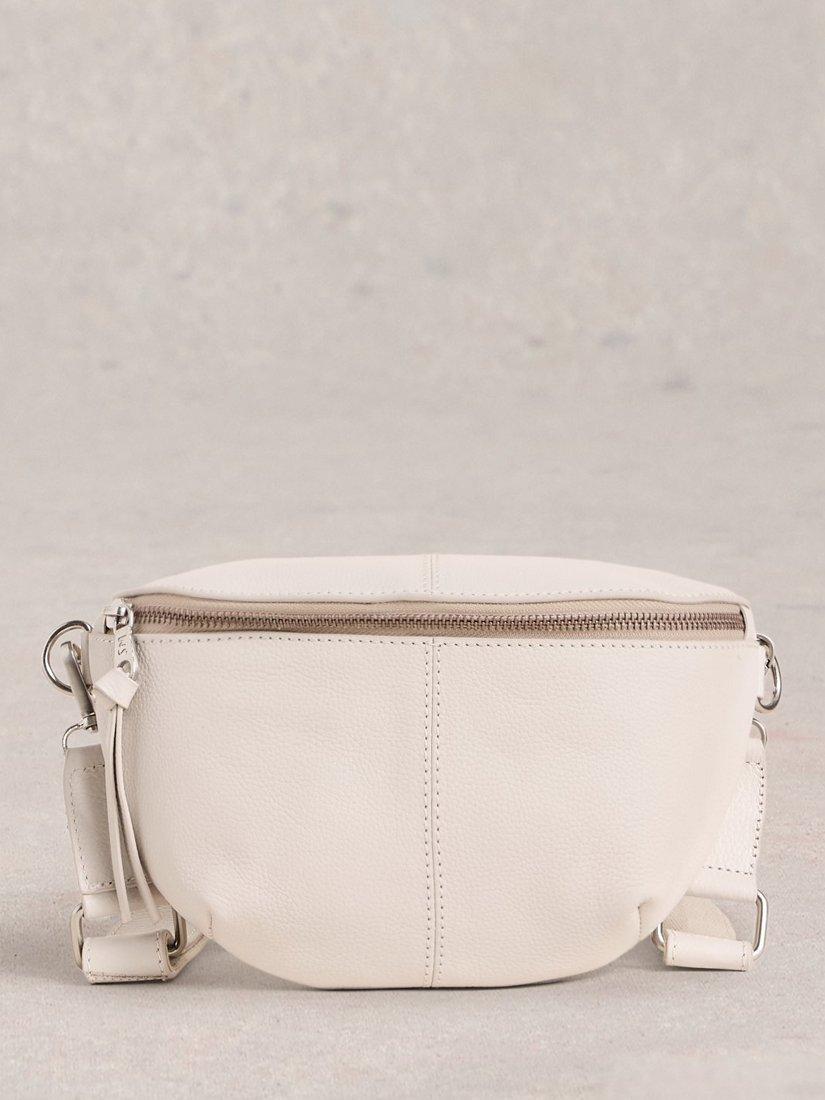 Product image 1 of 4, which shows White Stuff Mini Sebby Leather Sling Bag, Pale Ivory