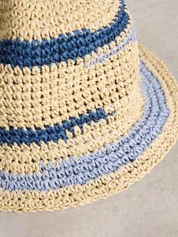 White Stuff Stripe Crochet Hat, Multi - view 2, Multi