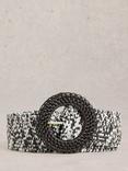 White Stuff Raffia Melange Belt, Black/Multi