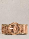 White Stuff Woven Raffia Belt, Light Natural