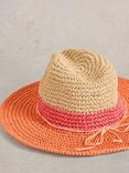 White Stuff Colour Block Fedora, Pink/Multi