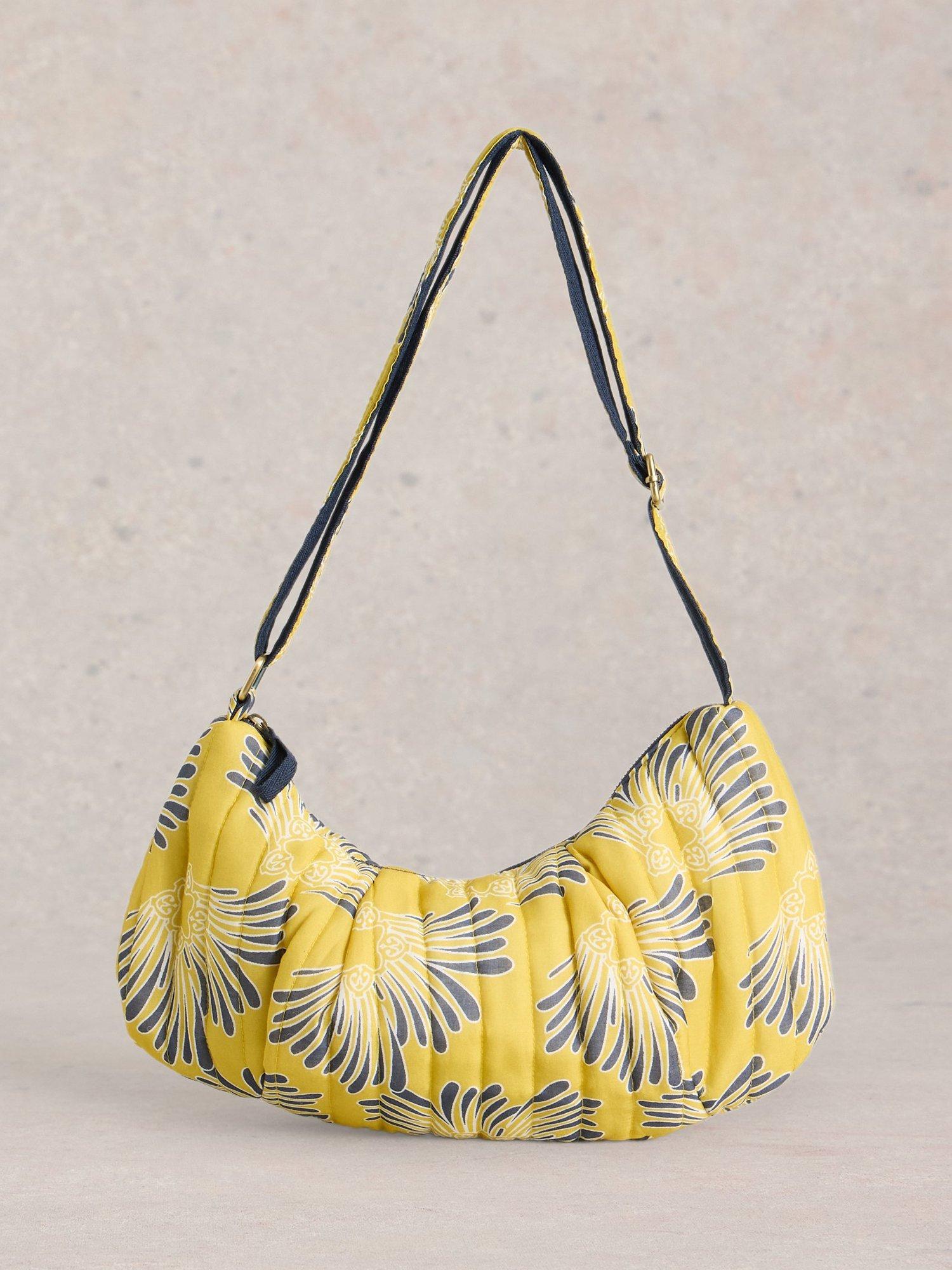 Product image 1 of 4, which shows White Stuff Zoe Cotton Abstract Print Sling Bag