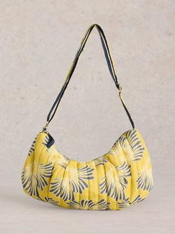 White Stuff Zoe Cotton Abstract Print Sling Bag, Yellow
