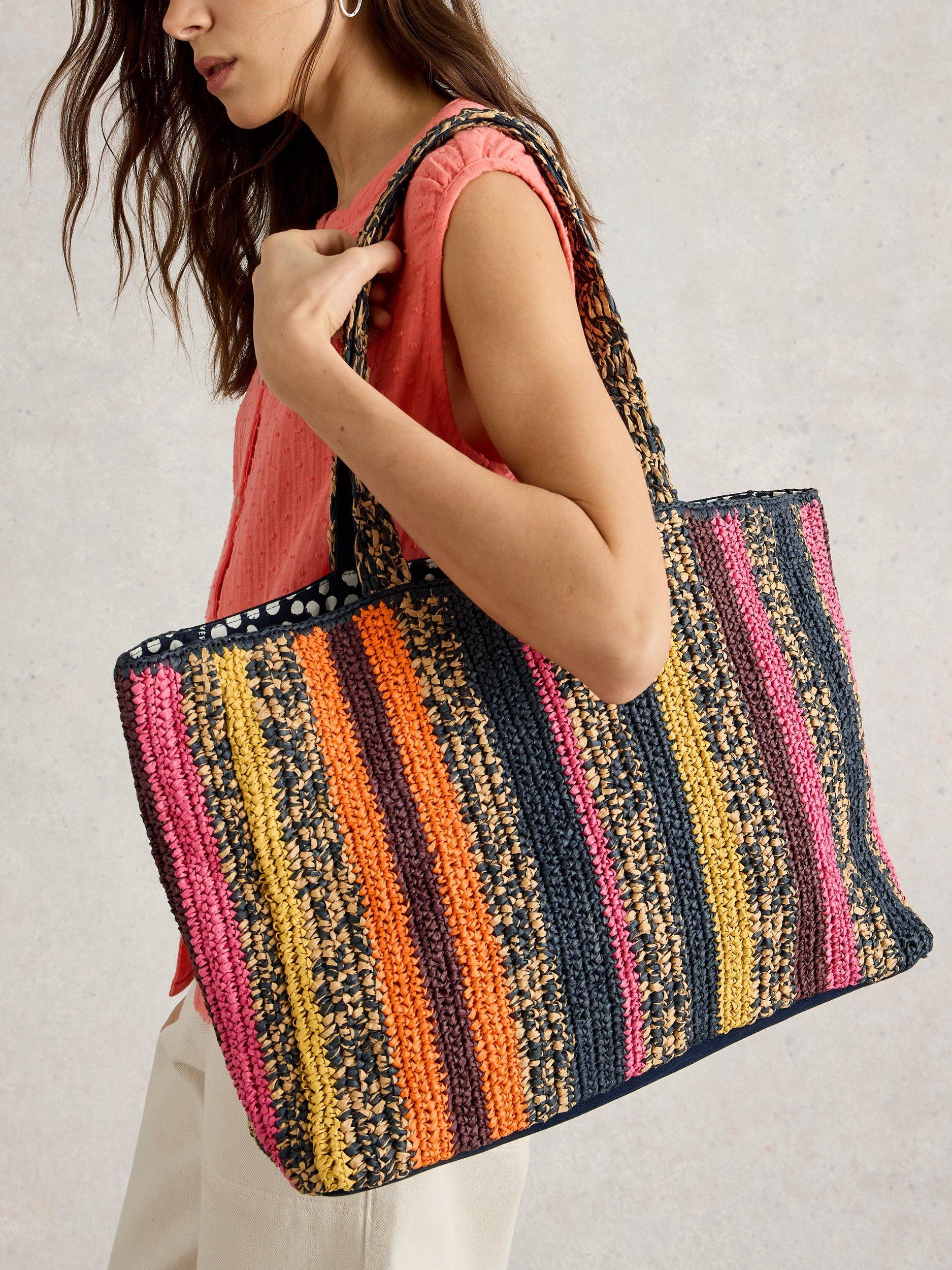 Product image 5 of 5, which shows White Stuff Sabrina Crochet Tote Bag, Multi