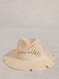 White Stuff Open Weave Fedora, Natural