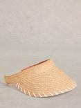 White Stuff Woven Straw Visor, Natrual/Multi