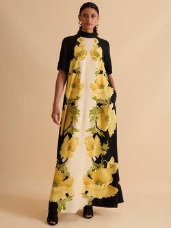 FLORERE Floral High Neck Maxi Dress, Multi, Multi