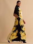 FLORERE Floral High Neck Maxi Dress, Multi