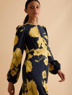 FLORERE Floral Blouson Sleeve Dress, Multi - view 2, Multi
