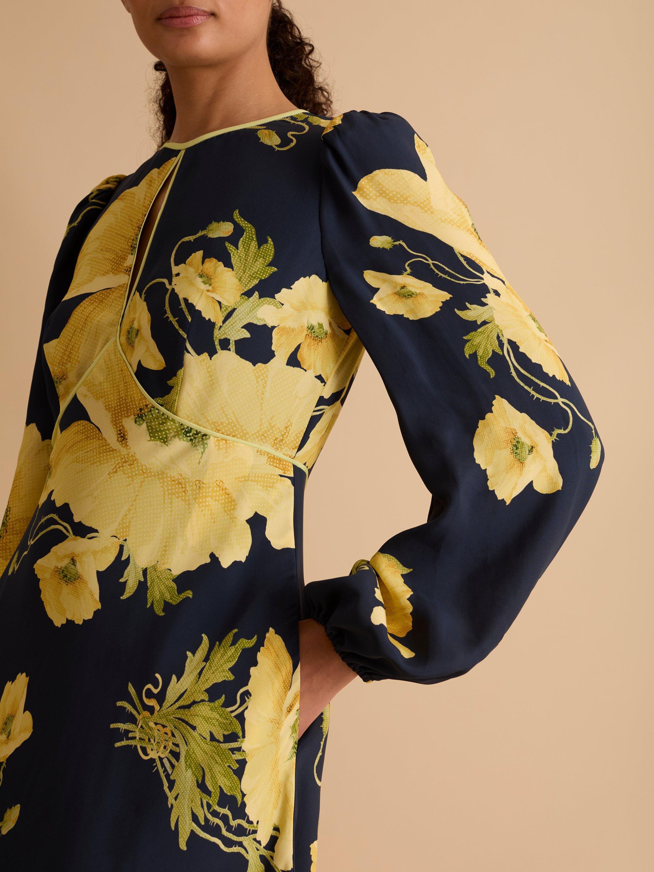 Product image 5 of 6, which shows FLORERE Floral Blouson Sleeve Dress, Multi, 8