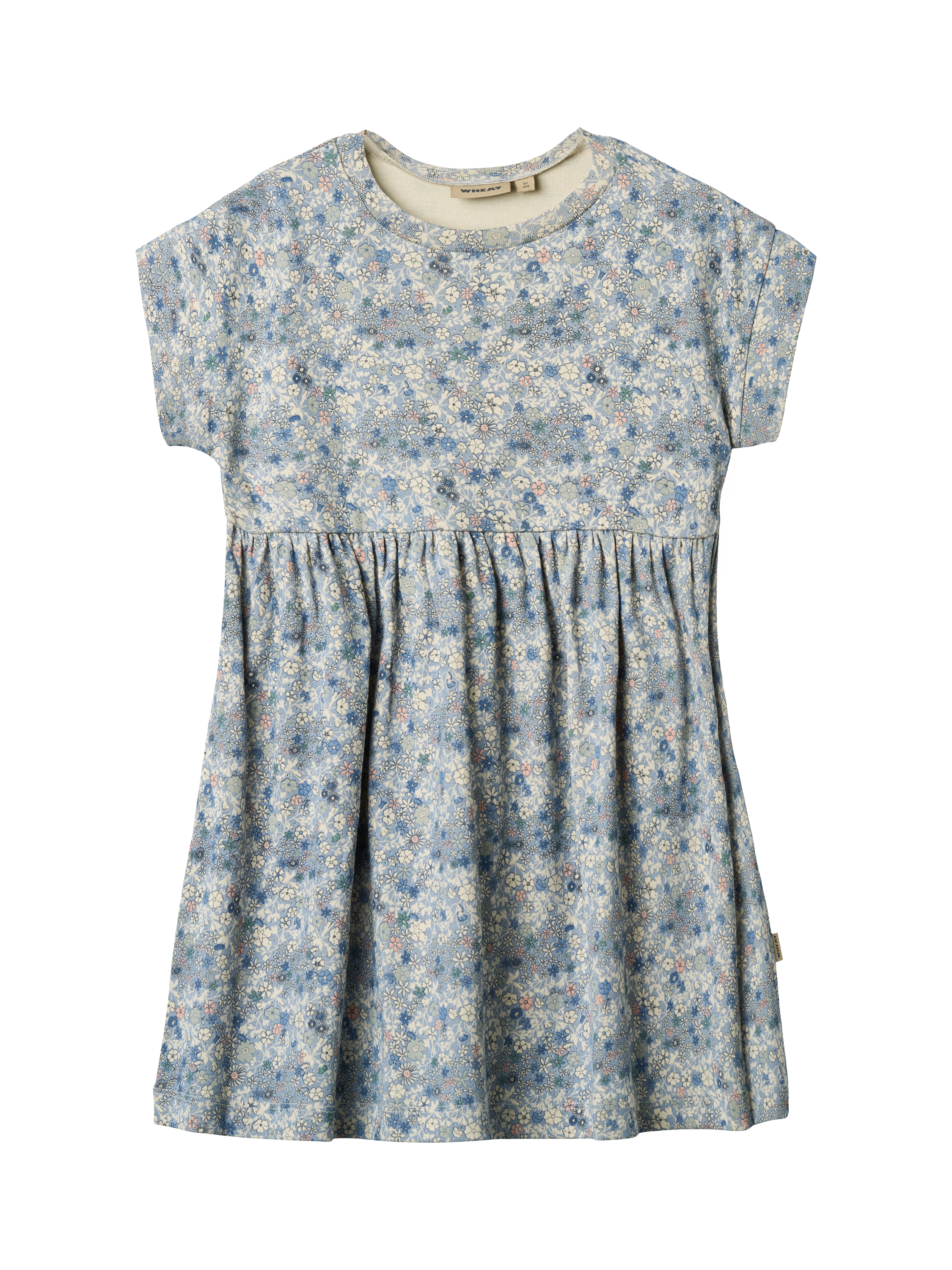 Product image 1 of 3, which shows WHEAT KIds' Emilie Short Sleeve Jersey Dress, Multi, 3 years