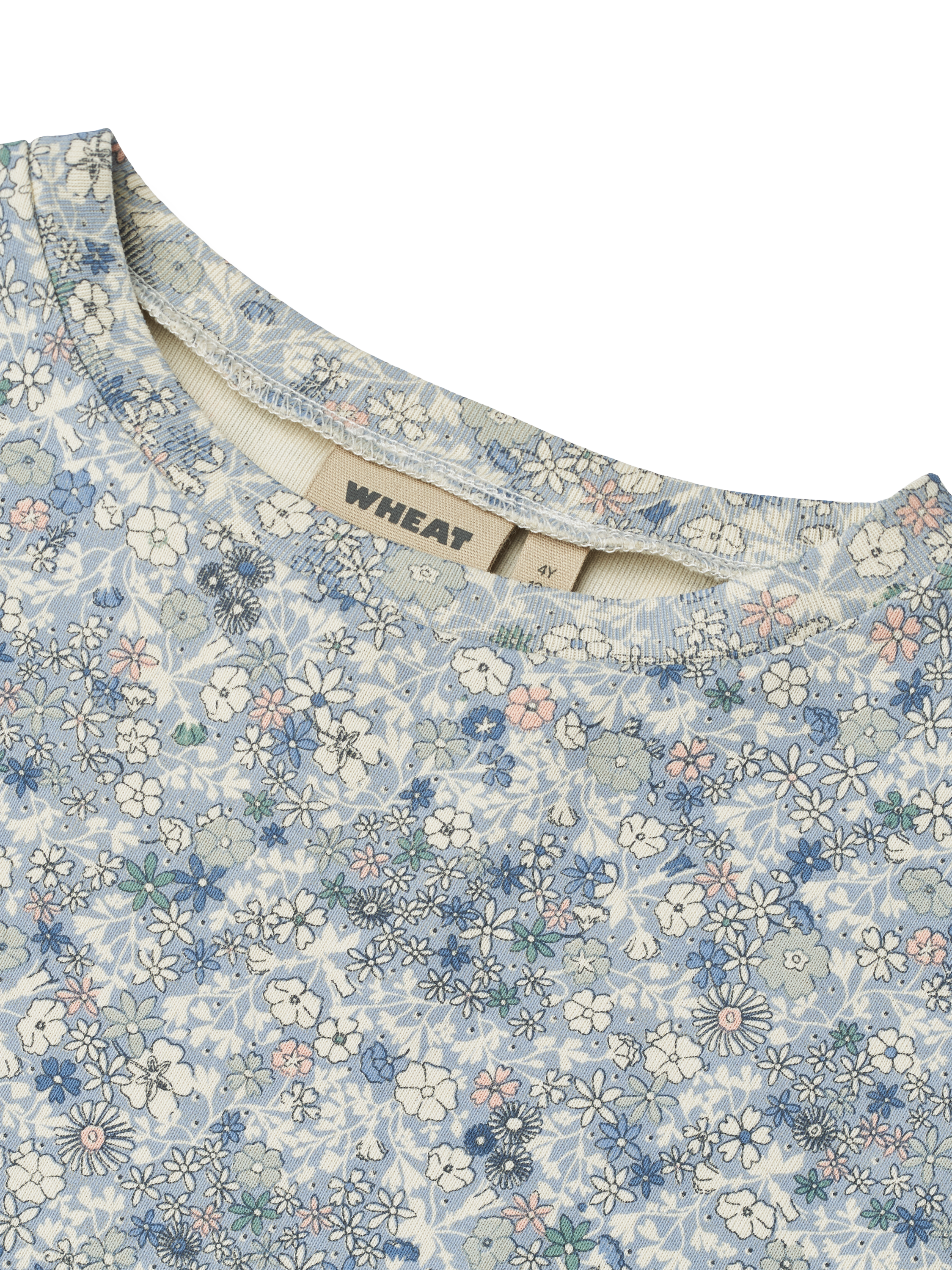 Product image 3 of 3, which shows WHEAT KIds' Emilie Short Sleeve Jersey Dress, Multi, 3 years