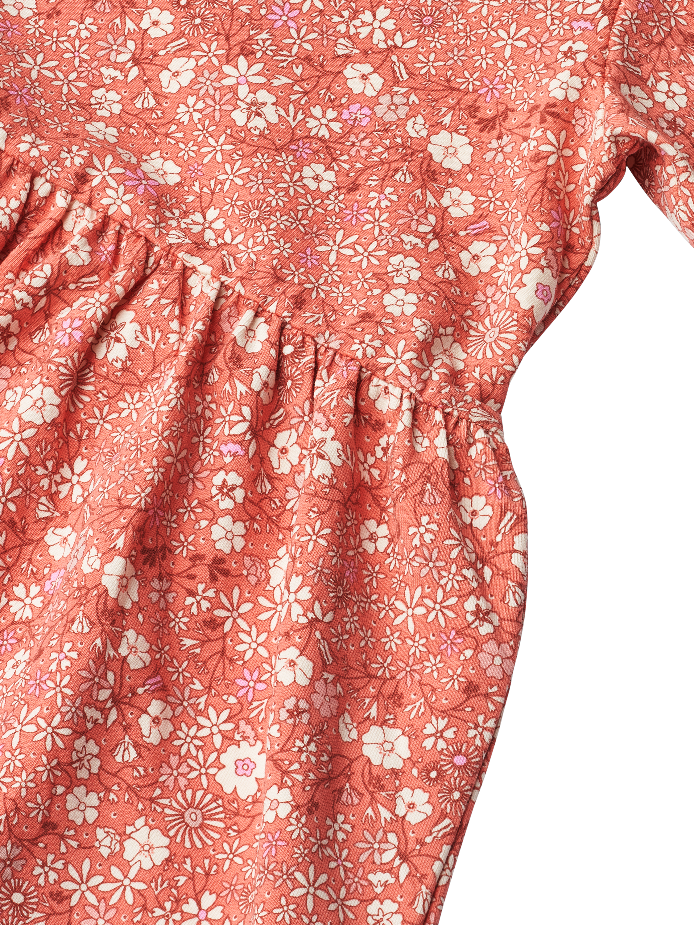 Product image 4 of 4, which shows WHEAT Kids' Maribel Short Sleeve Jersey Dress, Red/Multi, 3 years