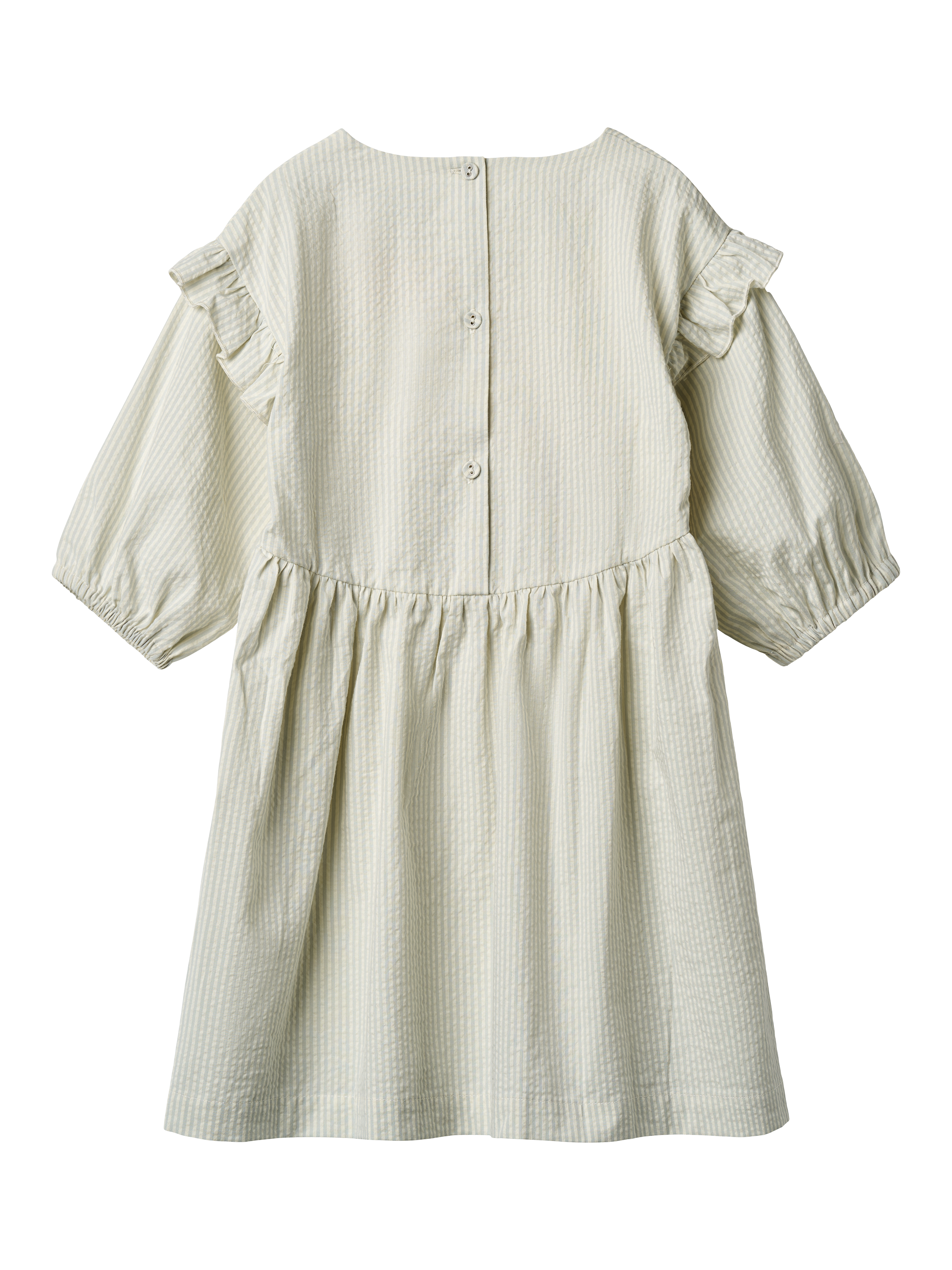 Product image 2 of 6, which shows WHEAT Kids' Gro 3/4 Sleeve Patchwork Dress, Summer Blue Sky, 6 years