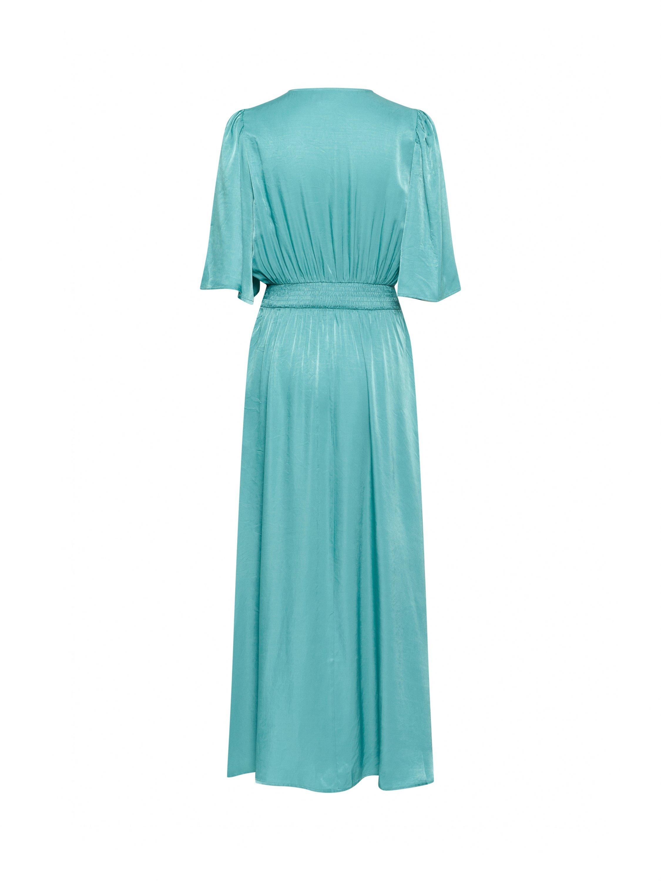 Product image 5 of 5, which shows KAFFE KAdevi V-Neck Tie Waist Maxi Dress, Teal, 12