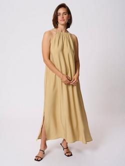 KAFFE KAflorence Sleeveless Gathered Maxi Dress, Beige, Beige