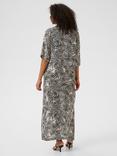 KAFFE Thora Amber Leaf Print Dress, Grey/Multi