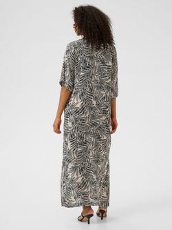 KAFFE Thora Amber Leaf Print Dress, Grey/Multi - view 2, Grey/Multi