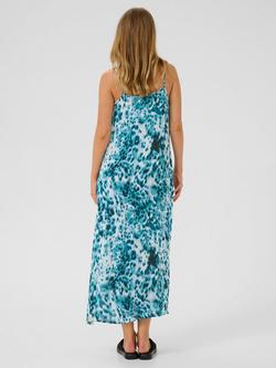 KAFFE Thora Amber Animal Print Strappy Dress, Green/Multi - view 2, Green/Multi