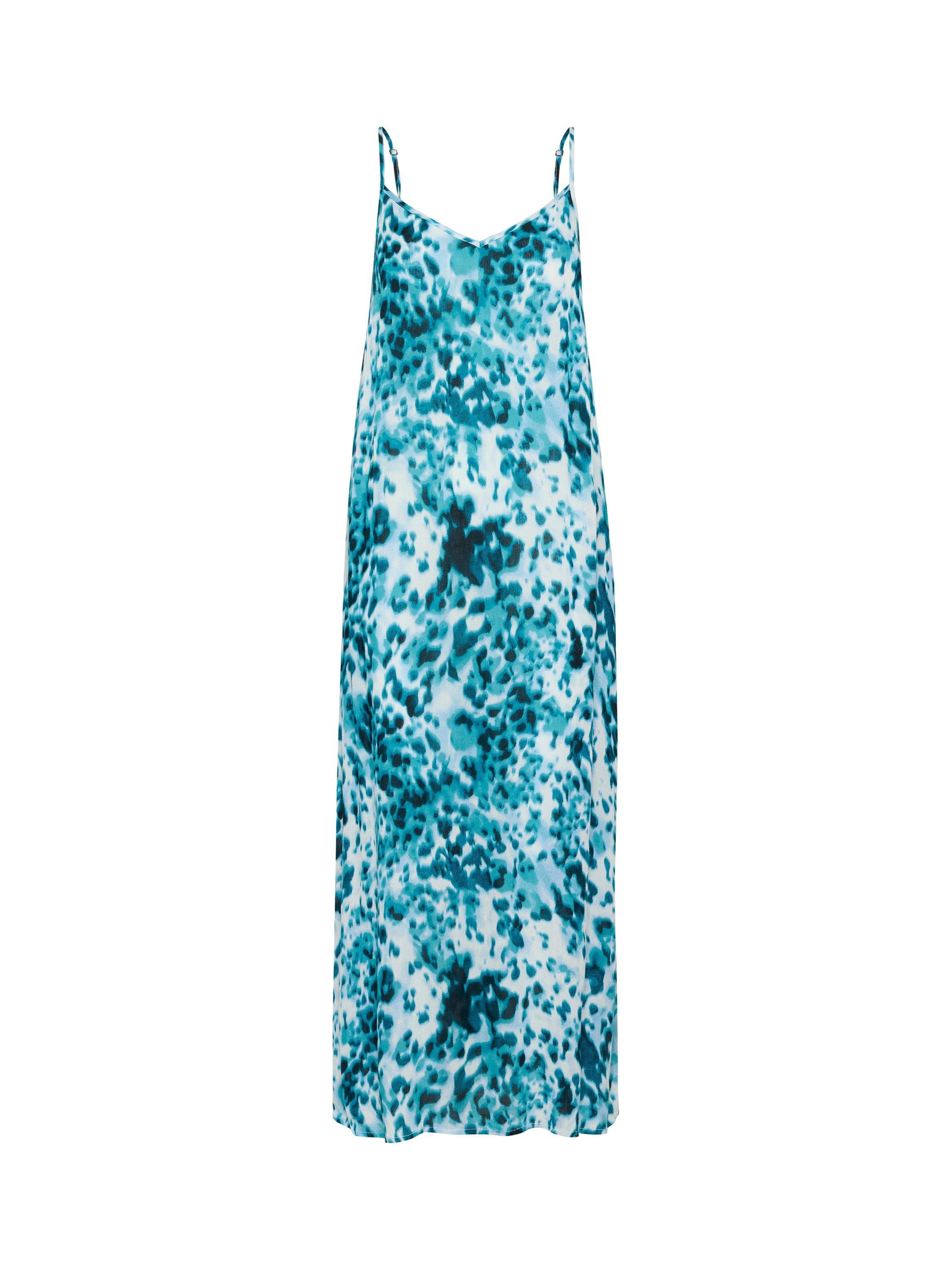 Product image 4 of 5, which shows KAFFE Thora Amber Animal Print Strappy Dress, Green/Multi, 8