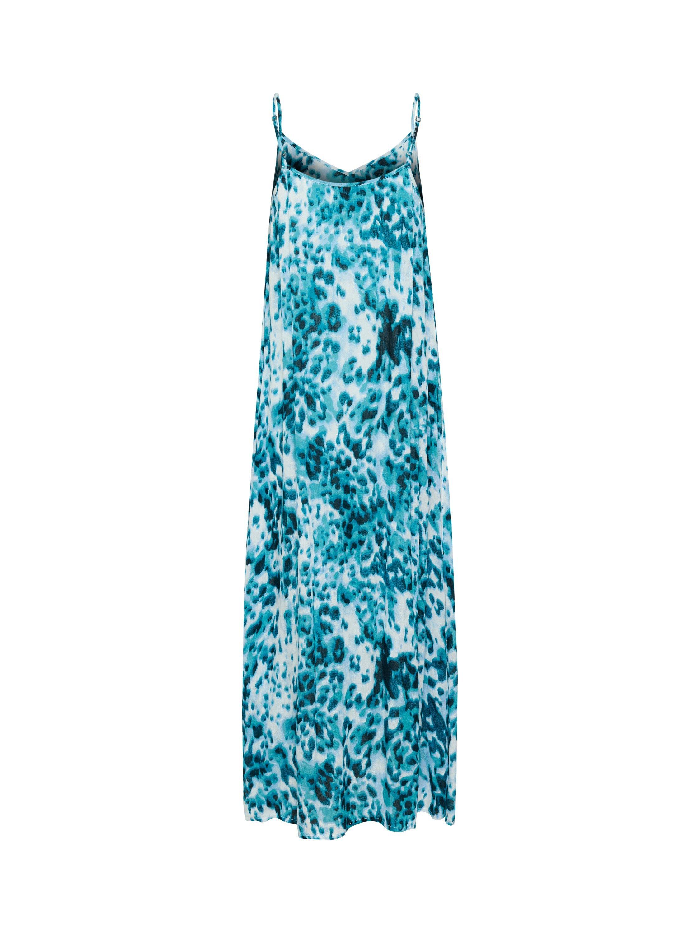 Product image 5 of 5, which shows KAFFE Thora Amber Animal Print Strappy Dress, Green/Multi, 8