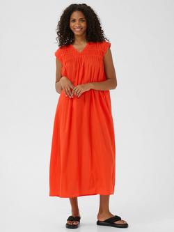 KAFFE Thua Sleeveless Midi Dress, Mid Red