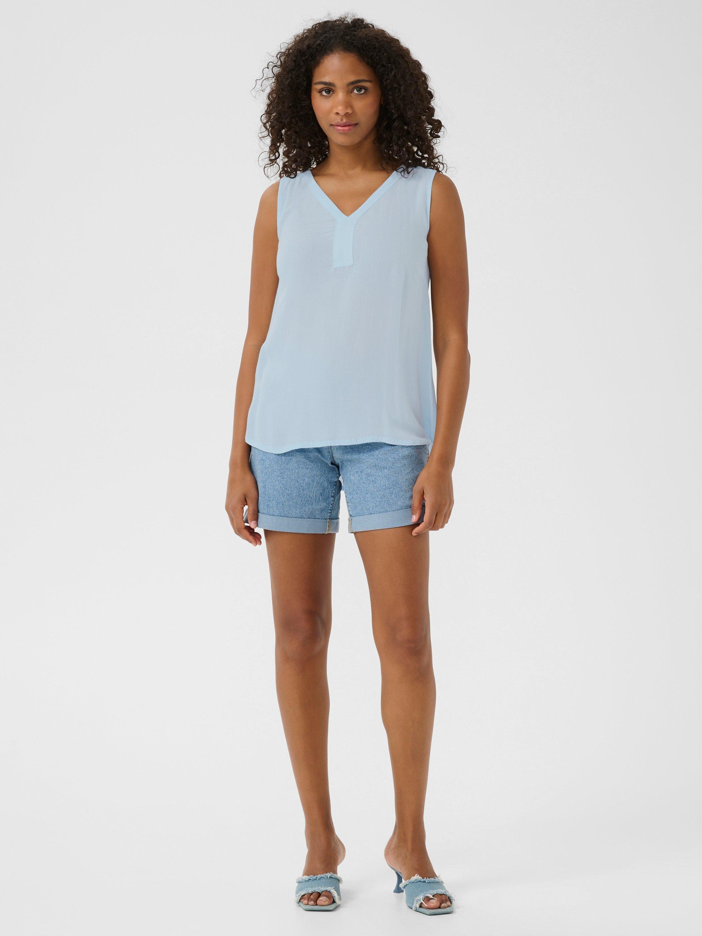 Product image 3 of 5, which shows KAFFE KAamber Blouse, Blue-, 8