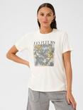 KAFFE KAjulie Short Sleeved Graphic Print T-Shirt, White, White