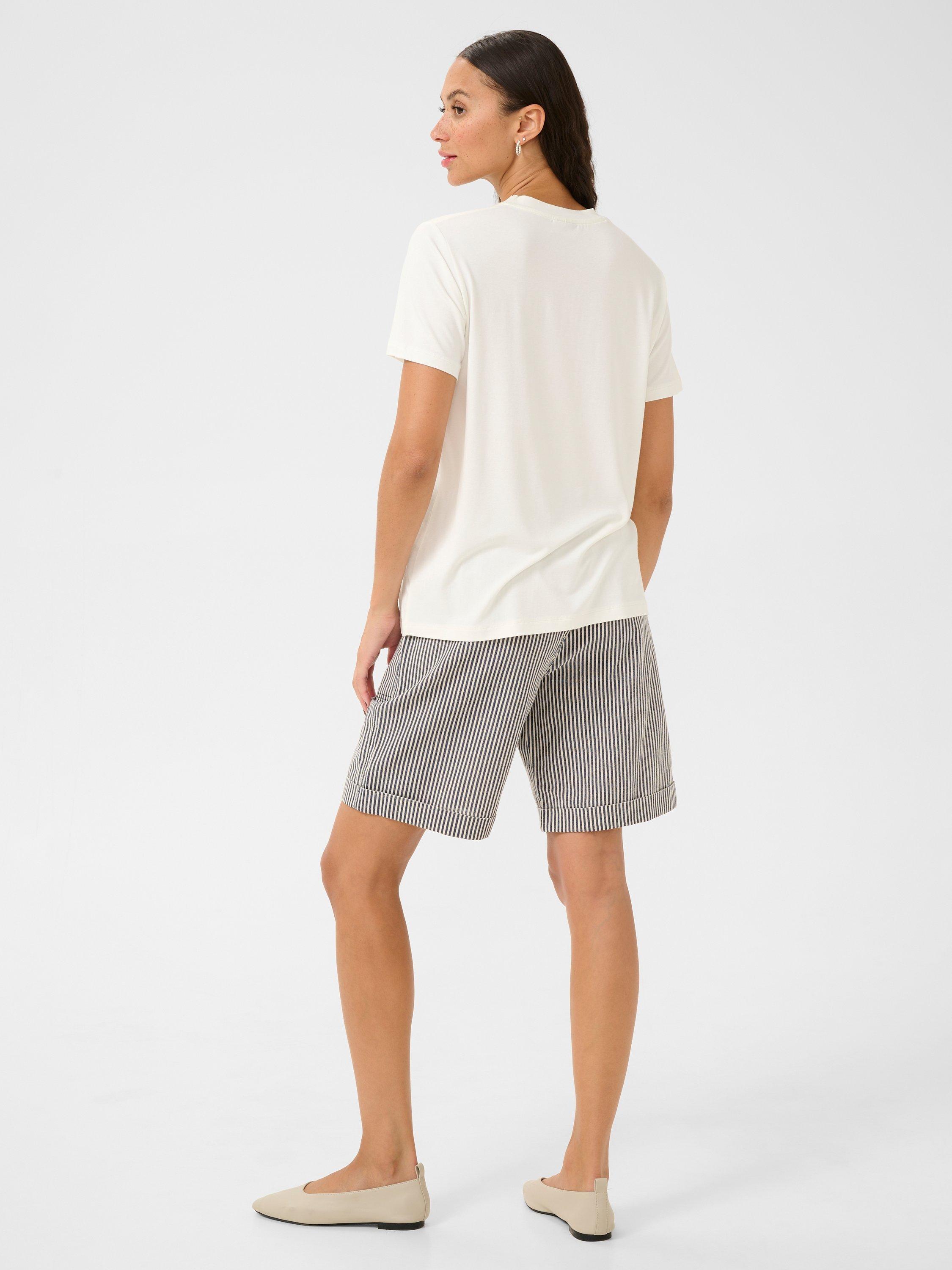 Product image 2 of 6, which shows KAFFE KAjulie Short Sleeved Graphic Print T-Shirt, White, 14|16