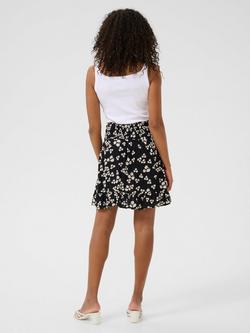 KAFFE Thora Amber Floral Mini Skirt, Black/Multi - view 2, Black/Multi