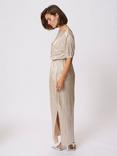 KAFFE KAgalexi Textured Metallic Maxi Skirt, Gold
