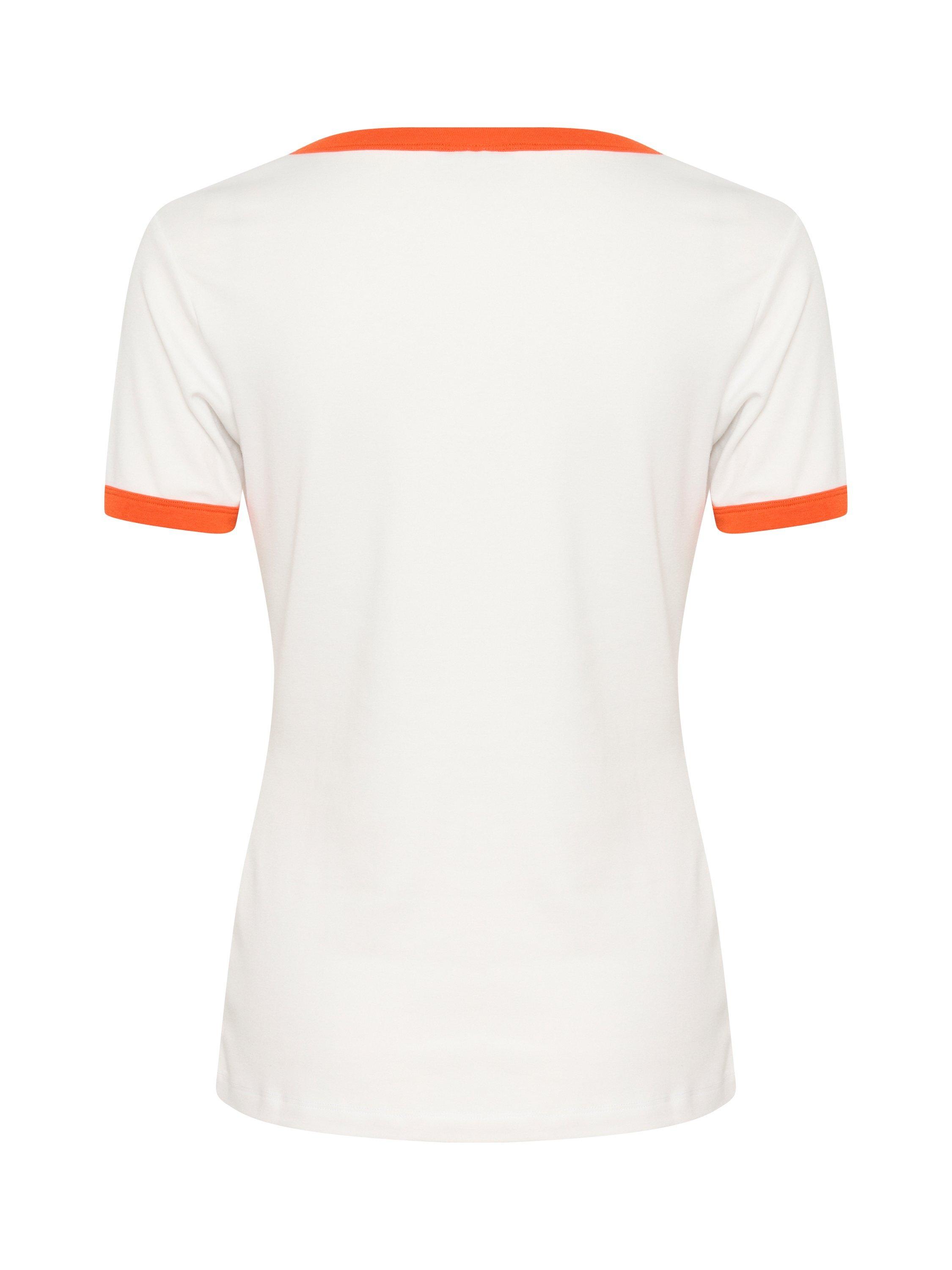 Product image 6 of 6, which shows KAFFE KAlilian Cotton Blend Heart Motif T-Shirt, White/Multi, 8|10
