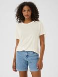 KAFFE Maria Linen Blend T-Shirt, White
