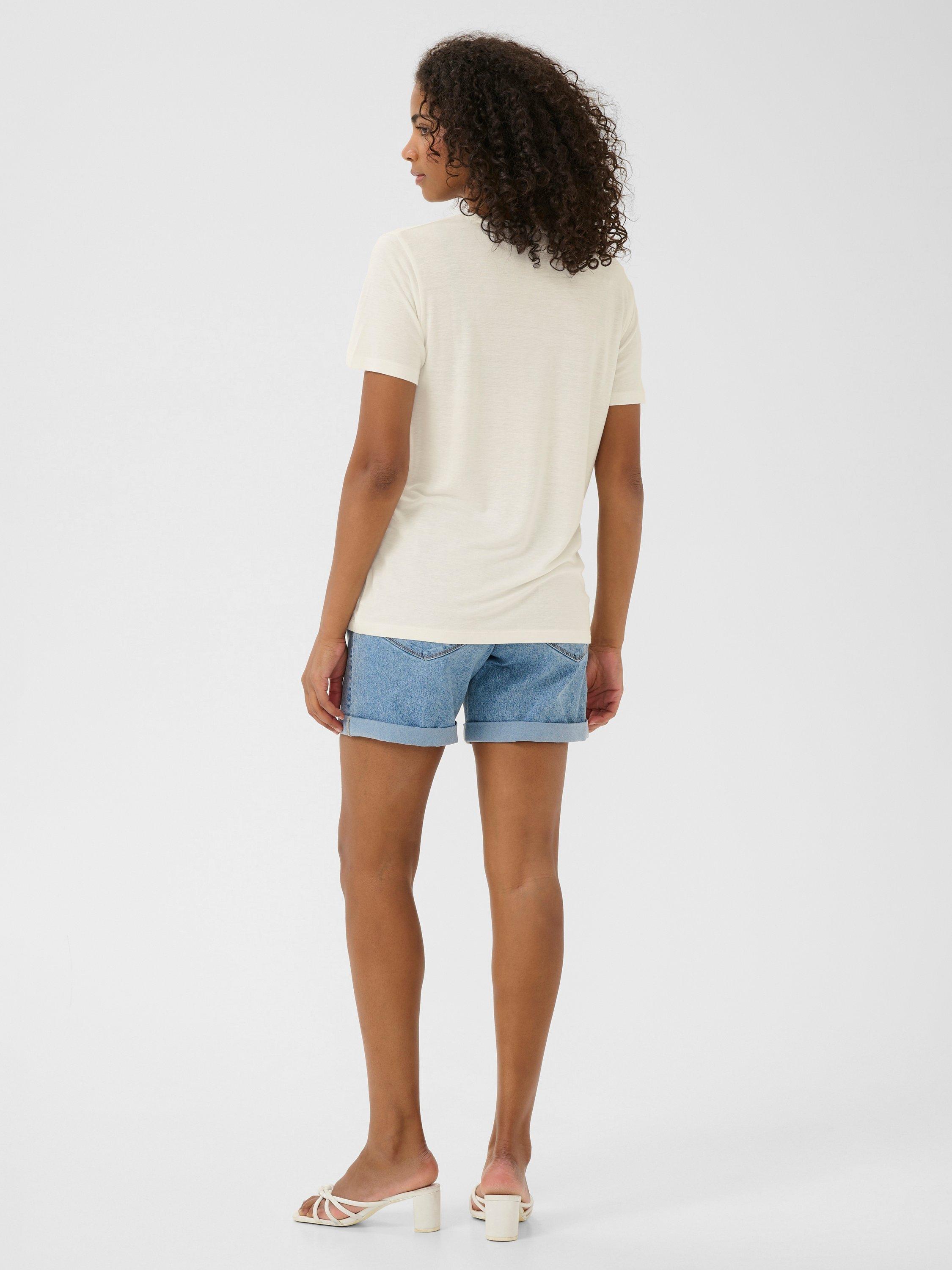 Product image 2 of 6, which shows KAFFE Maria Linen Blend T-Shirt, White, XS