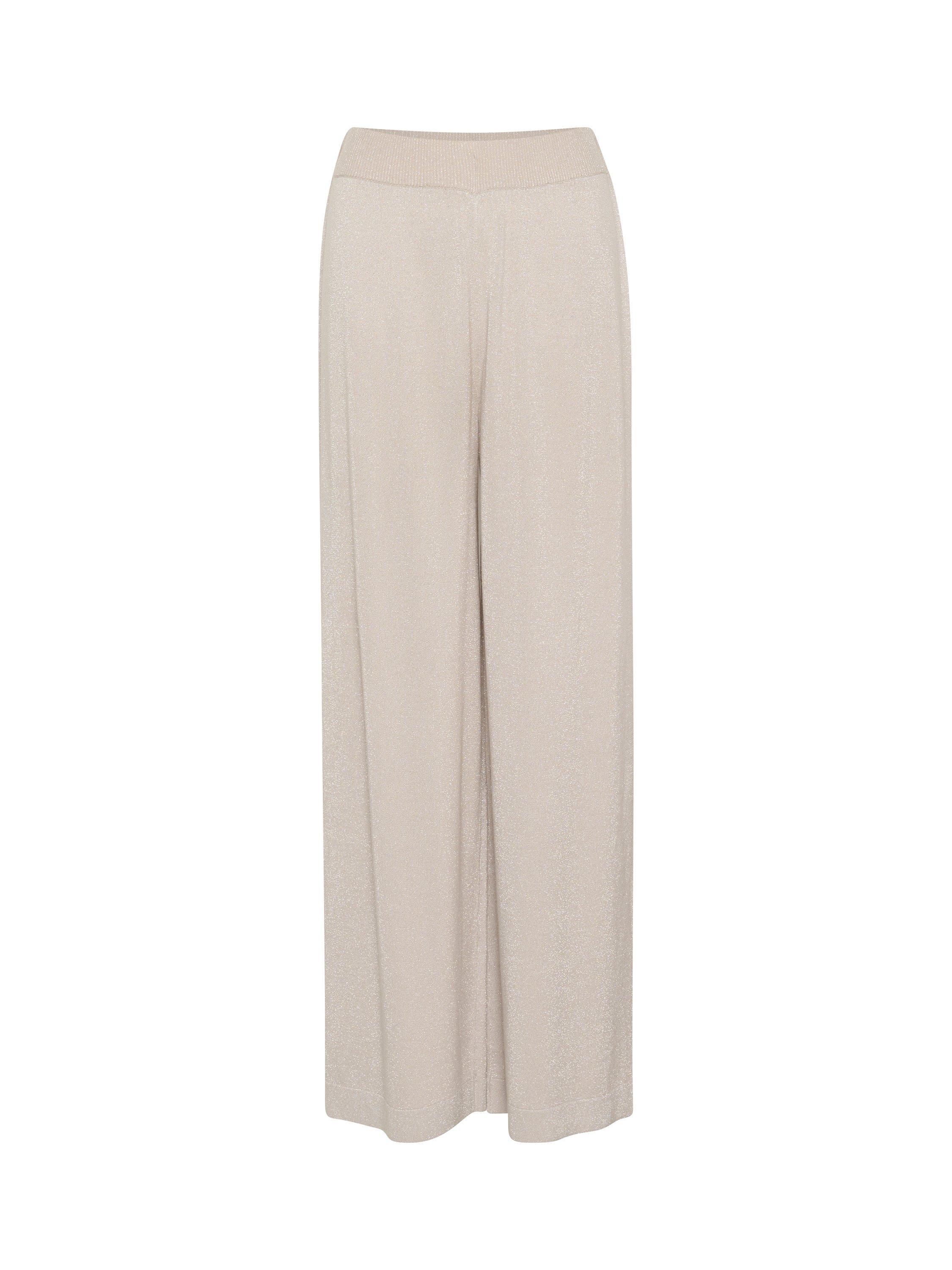 Product image 5 of 6, which shows KAFFE Regina Knit Wide Leg Trousers, Mid Grey, XS