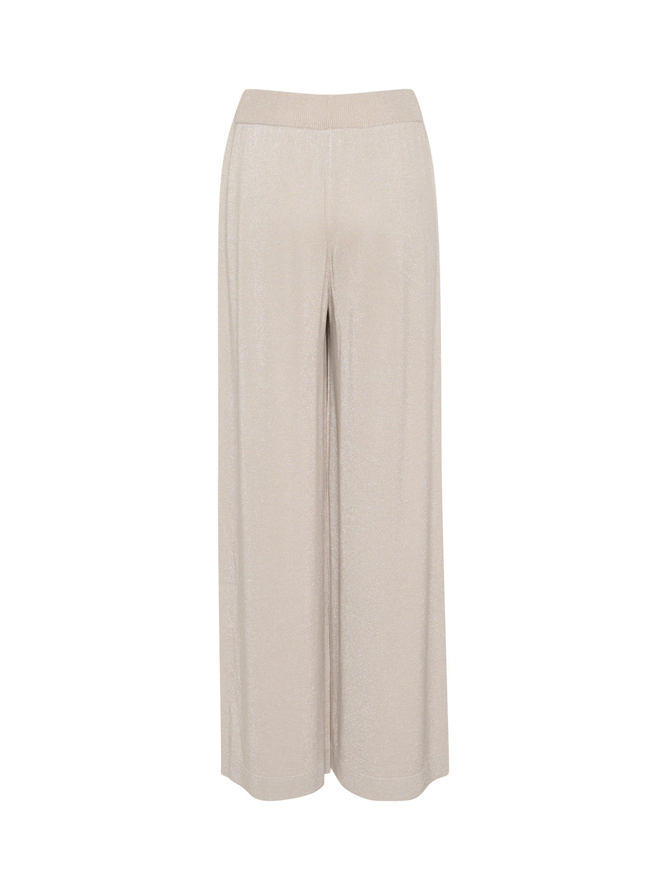 Product image 6 of 6, which shows KAFFE Regina Knit Wide Leg Trousers, Mid Grey, XS