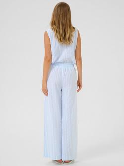 KAFFE Sara Stripe Wide Leg Trousers, Blue/Multi - view 2, Blue/Multi