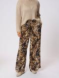 KAFFE Thora Amber Animal Print Trousers, Beige/Multi