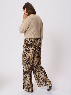 KAFFE Thora Amber Animal Print Trousers, Beige/Multi - view 2, Beige/Multi