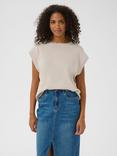 KAFFE Regina Open Back Knit Top, Mid Grey
