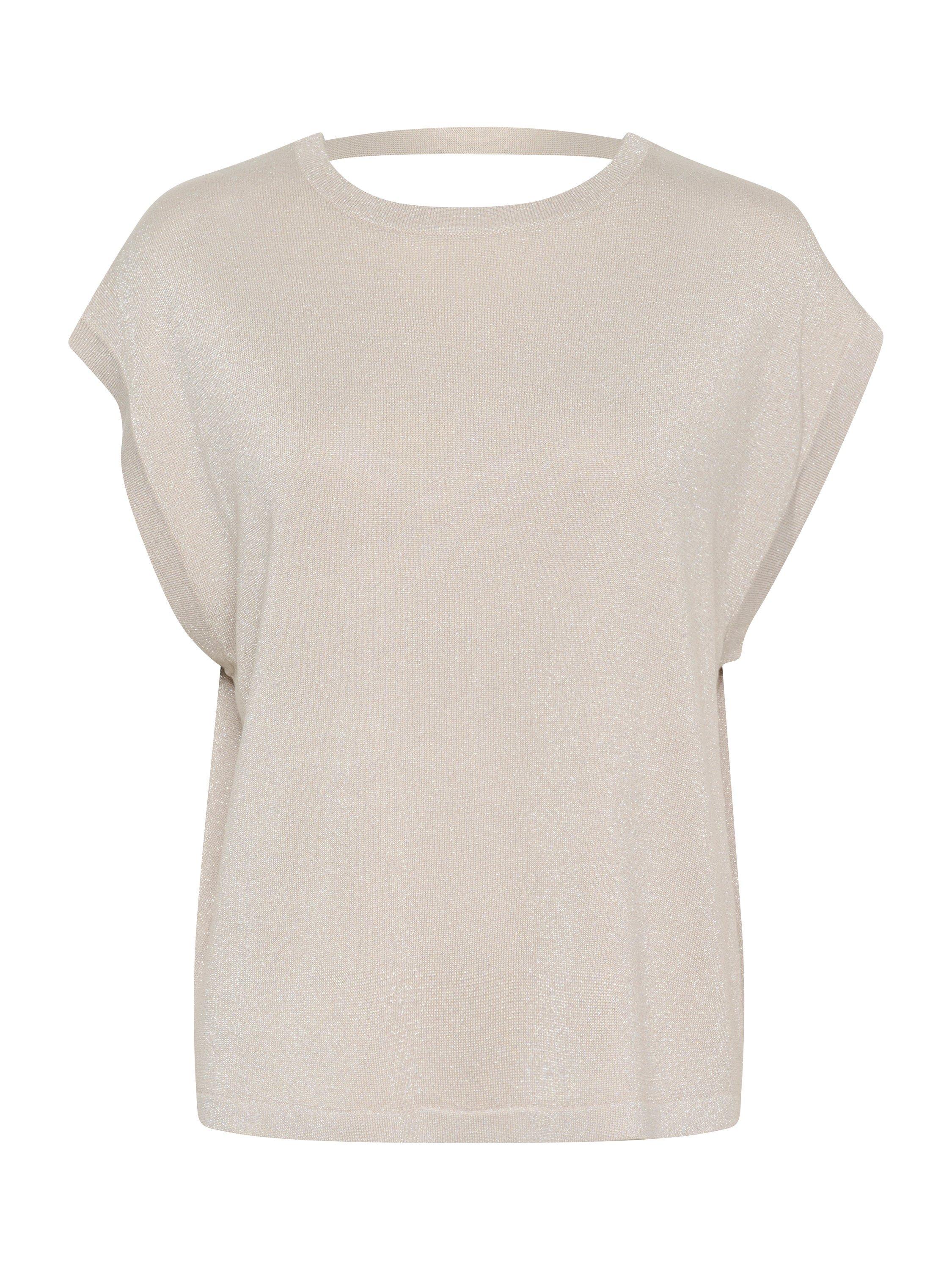 Product image 5 of 6, which shows KAFFE Regina Open Back Knit Top, Mid Grey, XS